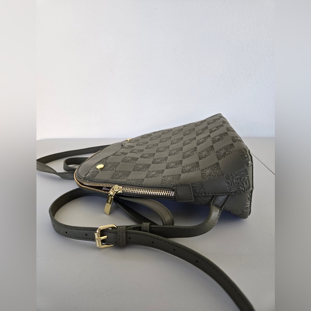 Steve Madden Olive Green Zip Top Minimalist Laptop / Computer Bag - Picture 4 of 11